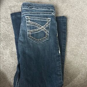 Stylish Blue Jeans with Embroidered Pockets